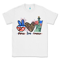 White Peace love america 4th of july Classic Tee - CowGirlArtShop