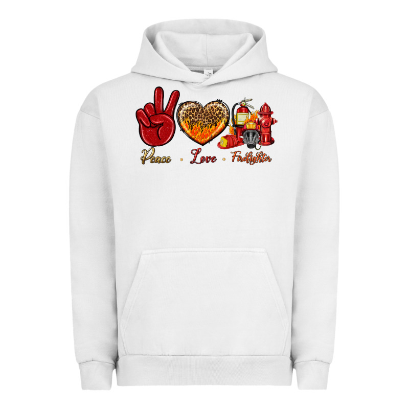 Peace Love Firefighter Urban Hoodie by BundleAndBundleShop | Teevron