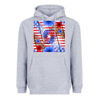 Heather Grey patriotic usa flag and sunflower Heavyweight Hoodie - BundleAndBundleShop