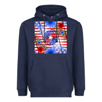 Navy patriotic usa flag and sunflower Heavyweight Hoodie - BundleAndBundleShop