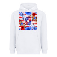 White patriotic usa flag and sunflower Heavyweight Hoodie - BundleAndBundleShop