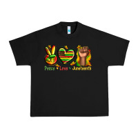 Black peace love juneteenth Urban Heavy Tee - texasbilliewilder