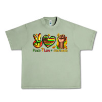 Oil Green peace love juneteenth Urban Heavy Tee - texasbilliewilder