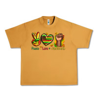 Peanut Butter peace love juneteenth Urban Heavy Tee - texasbilliewilder