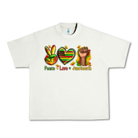 Pistachio peace love juneteenth Urban Heavy Tee - texasbilliewilder