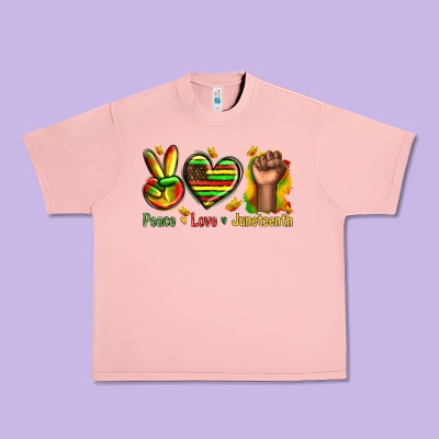 Urban Heavy Tee peace love juneteenth