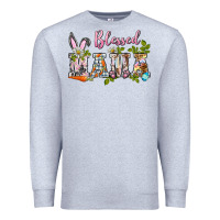 Heather Grey blessed mama easter Premium Sweatshirt - BarkalooDesign