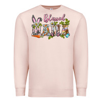 Pale Pink blessed mama easter Premium Sweatshirt - BarkalooDesign