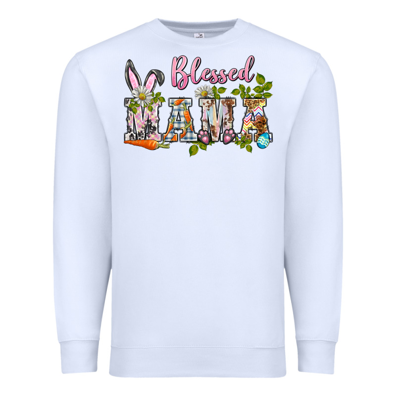 Blessed Mama Easter Premium Sweatshirt by BarkalooDesign | Teevron