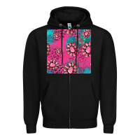 Black pink turquoise gemstoes seamless pattern Zipper Hoodie - HRA Design Shop