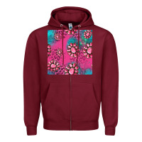 Burgundy pink turquoise gemstoes seamless pattern Zipper Hoodie - HRA Design Shop