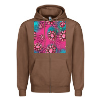 Chestnut pink turquoise gemstoes seamless pattern Zipper Hoodie - HRA Design Shop