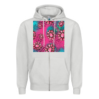 Dove Grey pink turquoise gemstoes seamless pattern Zipper Hoodie - HRA Design Shop