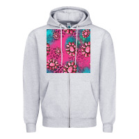 Heather Grey pink turquoise gemstoes seamless pattern Zipper Hoodie - HRA Design Shop