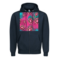 Navy pink turquoise gemstoes seamless pattern Zipper Hoodie - HRA Design Shop