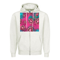 Oatmeal Heather pink turquoise gemstoes seamless pattern Zipper Hoodie - HRA Design Shop