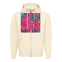 Sandshell pink turquoise gemstoes seamless pattern Zipper Hoodie - HRA Design Shop