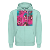 Seafoam pink turquoise gemstoes seamless pattern Zipper Hoodie - HRA Design Shop