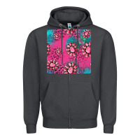 Smoke pink turquoise gemstoes seamless pattern Zipper Hoodie - HRA Design Shop