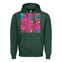 Sports Green pink turquoise gemstoes seamless pattern Zipper Hoodie - HRA Design Shop