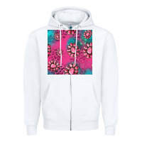 White pink turquoise gemstoes seamless pattern Zipper Hoodie - HRA Design Shop