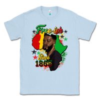 Dusty Blue free ish since 1865 black man Classic Tee - HRA Design Shop