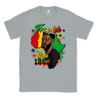 Heather Grey free ish since 1865 black man Classic Tee - HRA Design Shop