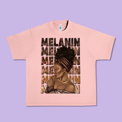 Urban Heavy Tee melanin melanin melanin with afro girl