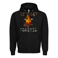 Black lets get toasted Zipper Hoodie - CowhideDigitalArt