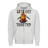 Dove Grey lets get toasted Zipper Hoodie - CowhideDigitalArt