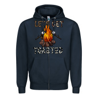Navy lets get toasted Zipper Hoodie - CowhideDigitalArt