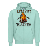 Seafoam lets get toasted Zipper Hoodie - CowhideDigitalArt