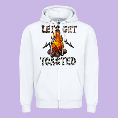 Lets Get Toasted Zipper Hoodie Designed By Cowhidedigitalart