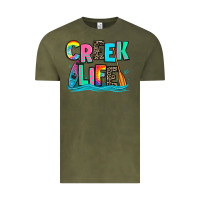 Vintage Olive creek life kayaking Vintage Tee - Zillion Design Studio