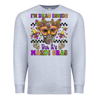 Heather Grey i'm dead inside but it's mardi gras Premium Sweatshirt - Jasminsmagicworld