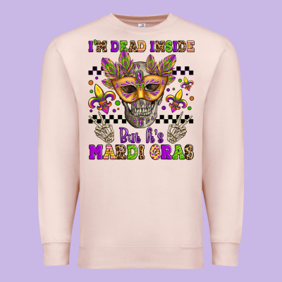 I'm Dead Inside But It's Mardi Gras Premium Sweatshirt Designed By Jasminsmagicworld