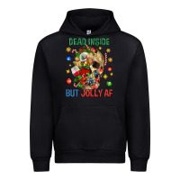 Black Dead Inside But Jolly Af Urban Hoodie - BundleAndBundleShop