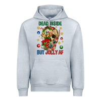 Heather Grey Dead Inside But Jolly Af Urban Hoodie - BundleAndBundleShop