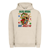 Pigment French Oak Dead Inside But Jolly Af Urban Hoodie - BundleAndBundleShop