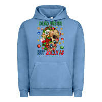 Pigment Pebble Blue Dead Inside But Jolly Af Urban Hoodie - BundleAndBundleShop
