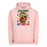 Pigment Salmon Dead Inside But Jolly Af Urban Hoodie - BundleAndBundleShop