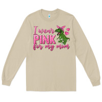 Mushroom I Wear Pink For My Mom Long Sleeve Tee - texasbilliewilder