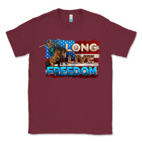 Burgundy Long live freedom 4th of july Classic Tee - Neo Western