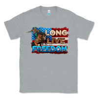 Heather Grey Long live freedom 4th of july Classic Tee - Neo Western