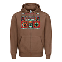Chestnut Boombox Zipper Hoodie - FaDigitalArtStudio