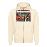 Sandshell Boombox Zipper Hoodie - FaDigitalArtStudio
