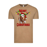 Vintage Coffee Merry Christmas Longhorn Cow Vintage Tee - RanaPortraitStore