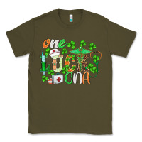 Army Green st.patricks one lucky cna  nurse Classic Tee - BarkalooDesign