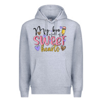 Heather Grey my bus full of sweet hearts Premium Hoodie - MaliasSmallBusiness