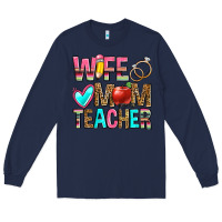 Navy wife mom teacher Long Sleeve Tee - Zillion Design Studio